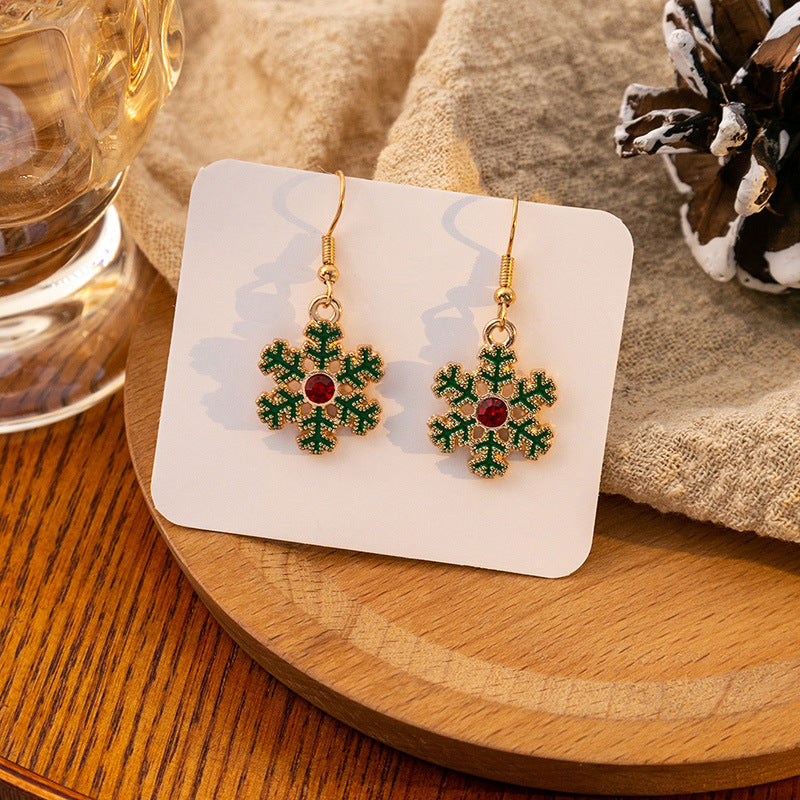 Wholesale Candy Cane Bell Elk Earrings